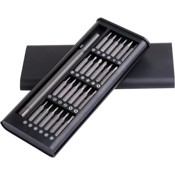 Kit de tournevis magnétiques multi-usages 24 pièces avec poignée amovible pour imprimante 3D mobile noir