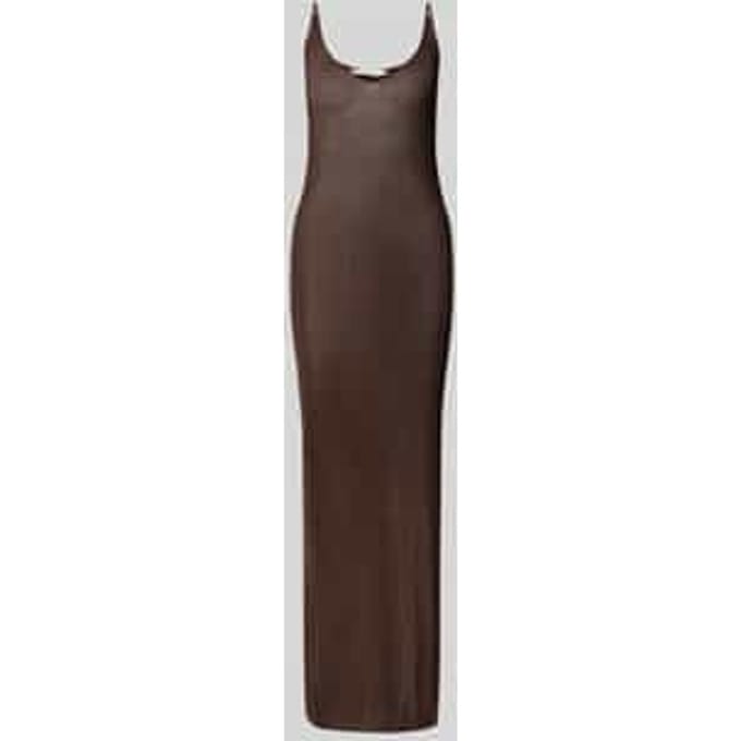 slim fit midi-jurk van viscosemix model 'Silvi'