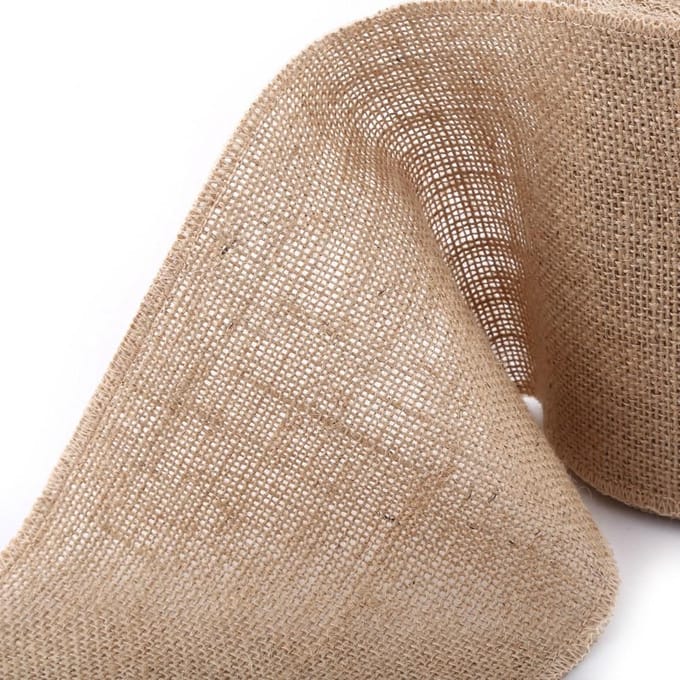 10M Rustieke Hessische Jute Jute Stof Lint Tafelloper Strik Bloemisterij (15CM) beige