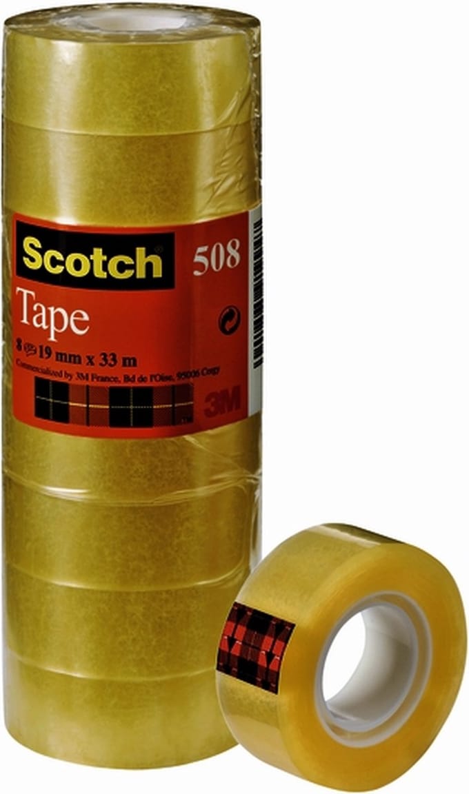 Plakband Scotch 508 19mmx33m transparant | 8 stuks
