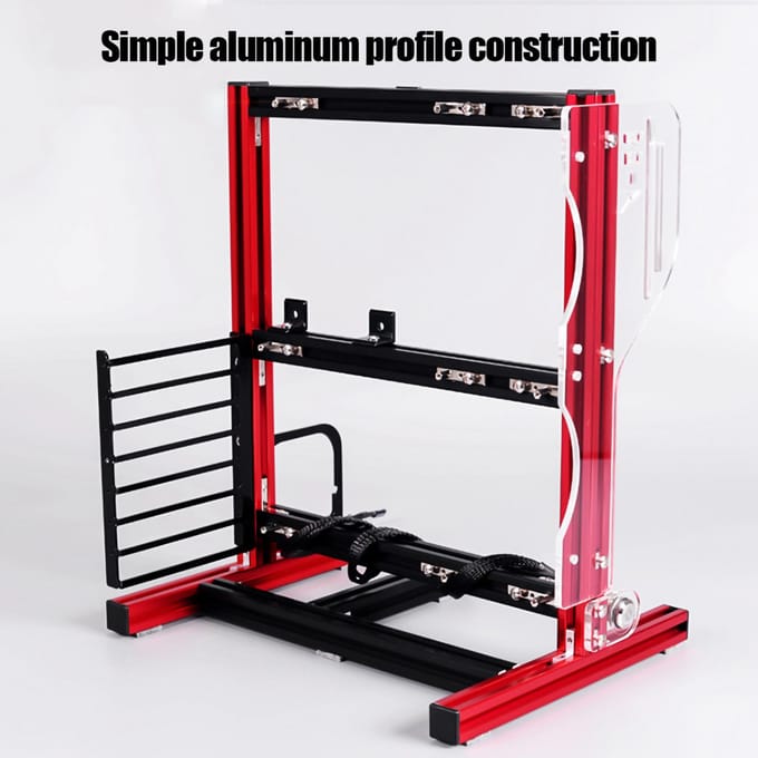 ATx M-ATX ITX Open Chassis Verticaal Overklokken Open Aluminium Frame Chassis Rack Rood rood