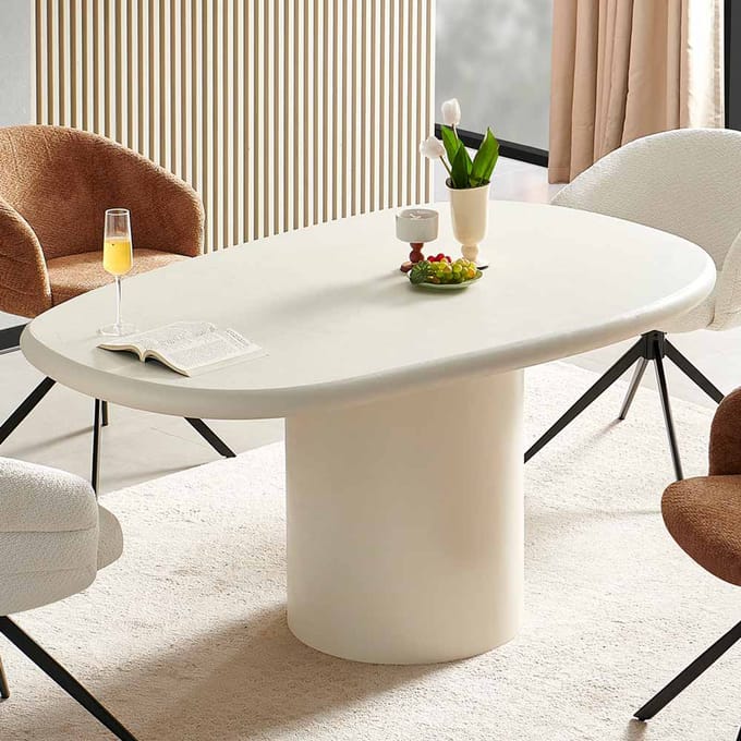 Milton & Oldbrook Eettafel 180 cm Mestia Wit Cementlook
