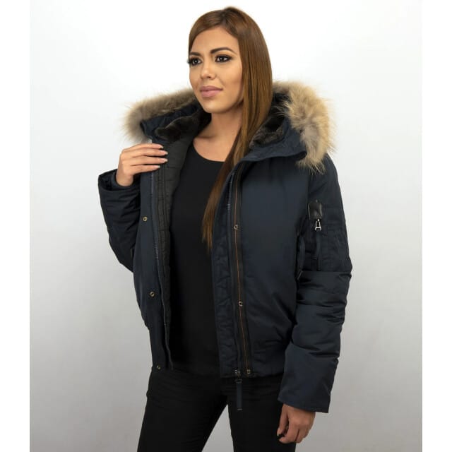 Gentile Bellini Korte winterjas met bontkraag