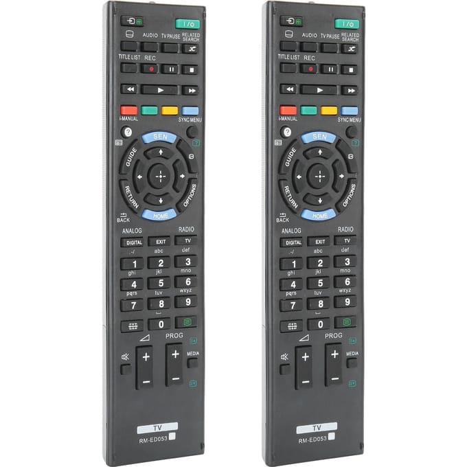 Lot de 2 télécommandes multifonctions pour téléviseur Sony black