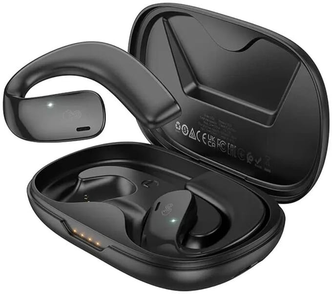 HOCO Draadloze Oordopjes Bluetooth 5.3 Oorhaak 12 Uur Batterij Zwart