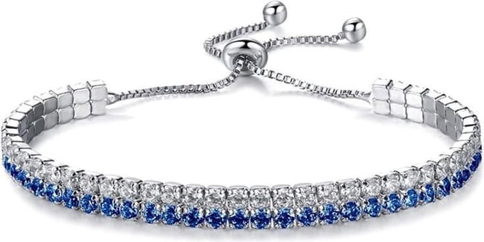 Montebello Armband Caia Blue D - Messing Verzilverd - Aanpasbaar