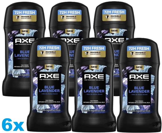 AXE Blue Lavender Deodorant Stick – 6 x 50 ml – 72H Fresh – Anti Witte Strepen – Mint & Amber Geur