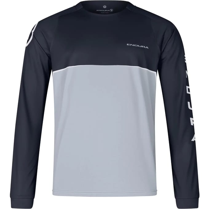 Endura Singletrack Core Printed LS Jersey Black Grey