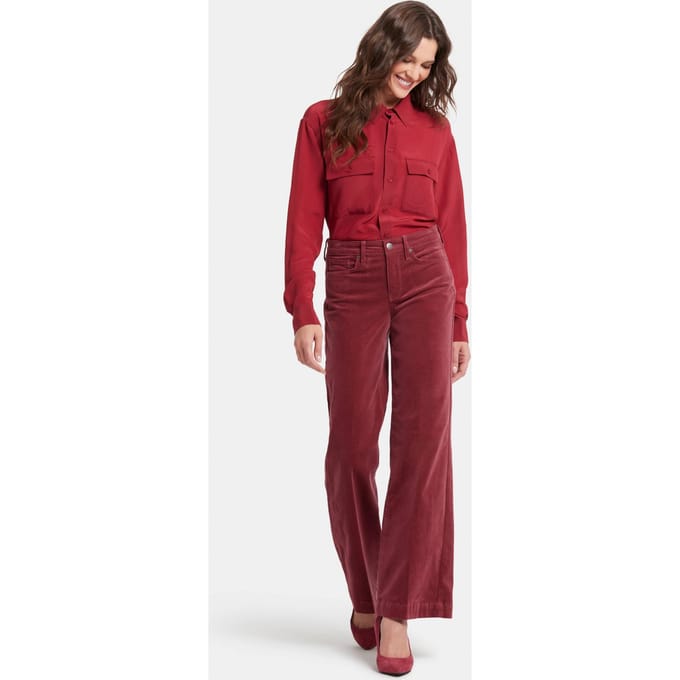Teresa Wijde Pantalon Rood Corduroy