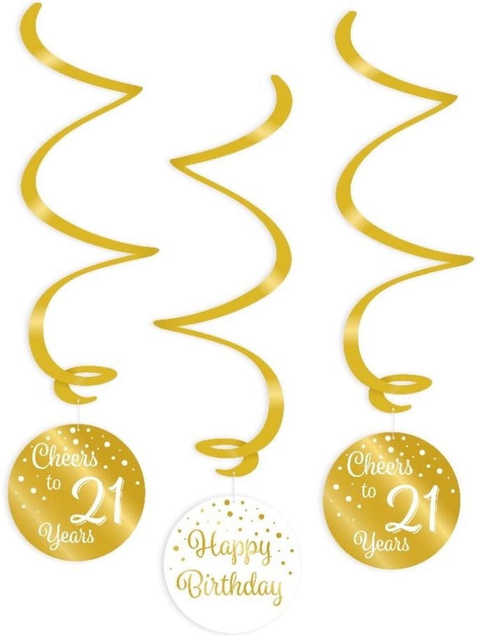 Paperdreams - Swirls Gold/White 21 jaar