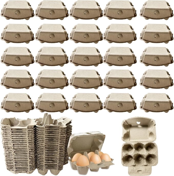 Pack 25 Eierendozen 6 Eieren Kartonnen Eierhouder voor Opslag en Transport - Koelkast en Keuken