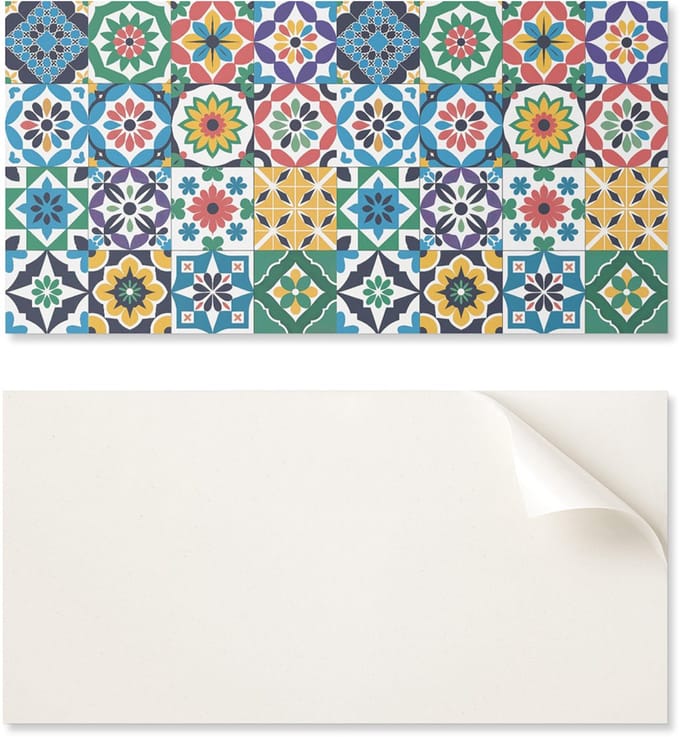 Set vinyl vloertegels met mozaïekpatroon, 6x60x30 cm