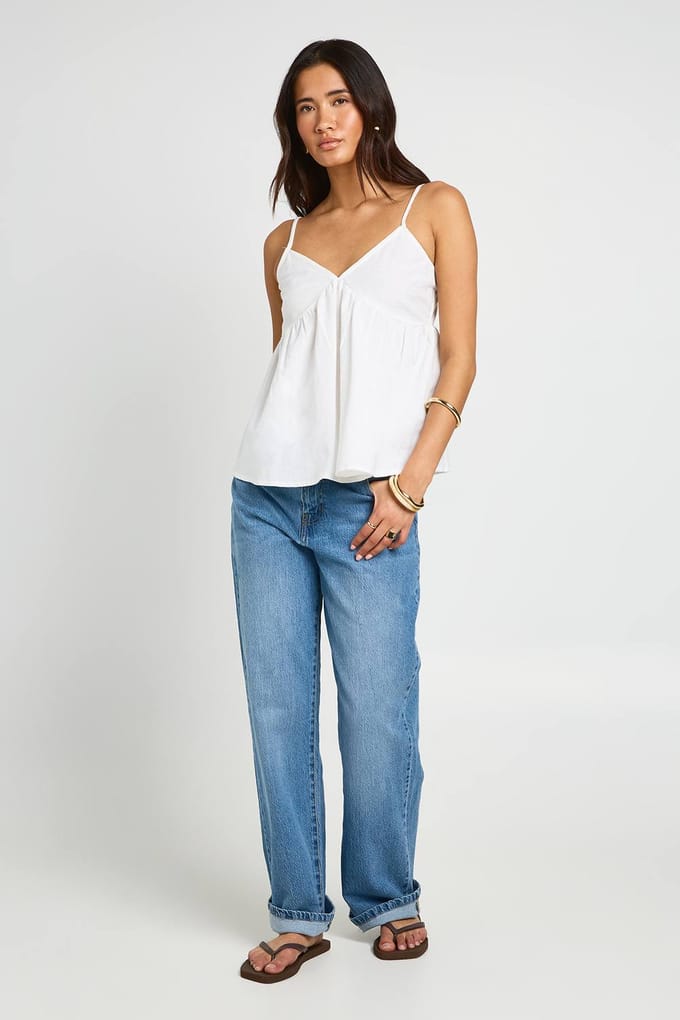 boohoo Dames Linnen Look Cami Top | Ecru | Maat: 40