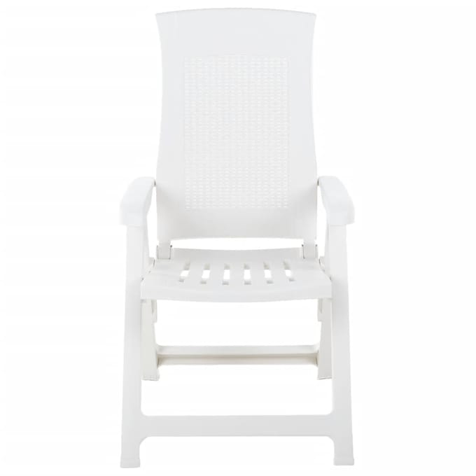 vidaXL - Opklapbare - ligstoelen, - 2 - stuks, - wit - plastic.