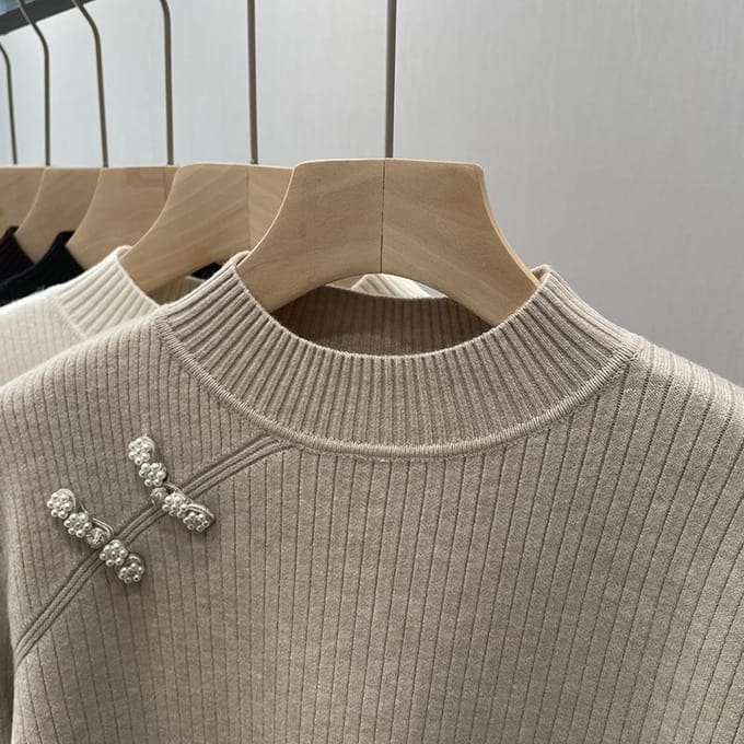 Pull Épais Col Haut Pull Tricoté Hiver Chaud Haut de Base pour Femmes 3XL