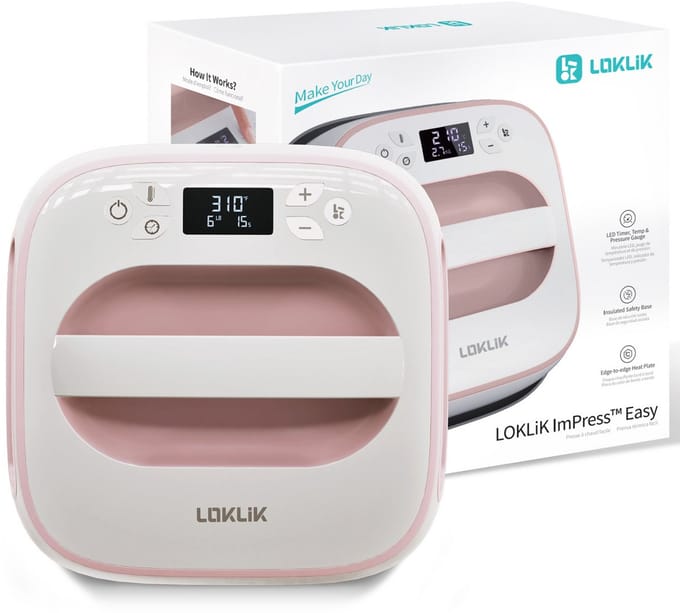 Loklik Easy Heat Press Verwarmingspers Pink