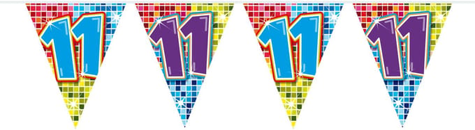 11 Jaar Mini Vlaggenlijn Birthday Blocks - 3 meter