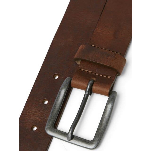 JACK & JONES Jacvictor leather belt - heren riem - bruin (mocha bisque)