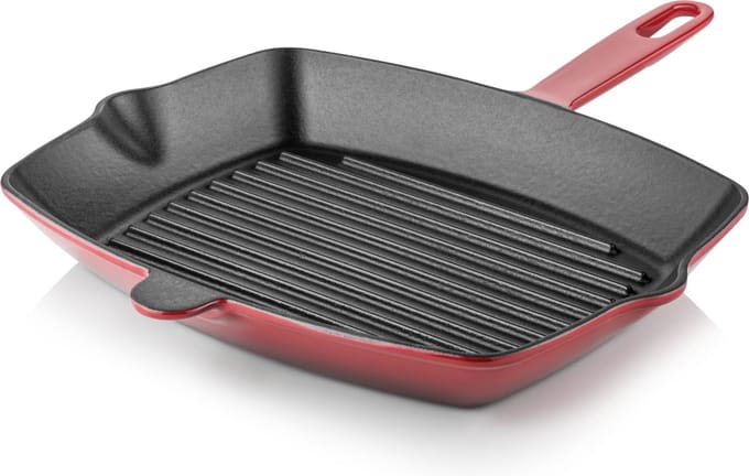 Silver Grillpan - 32 cm - 2.61 liter - Gietijzer - 4 Lagen emaille coating