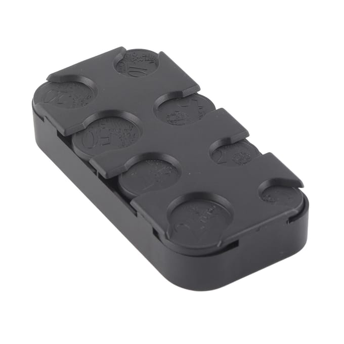 Distributeur de pièces en euros rectangulaire, porte-monnaie en plastique, boîte de rangement, organisateur pour voiture gray