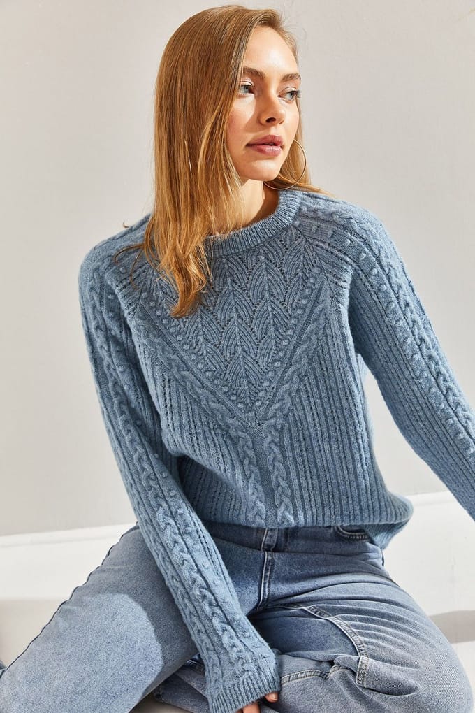 Patroon Dikke Crewneck Trui