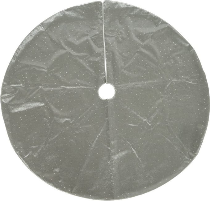 Decoris Kerstboomrok - zilver - D120 cm - polyester - kerstboom kleed - rok voor kerstboom - Kerstversiering/kerstdecoratie