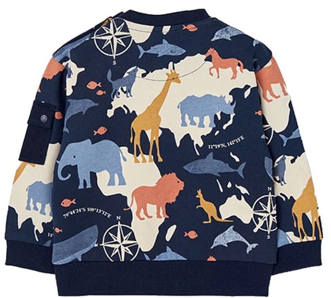 Boboli Fleece Printed Sweatshirt Blauw 18 Months Kinderen