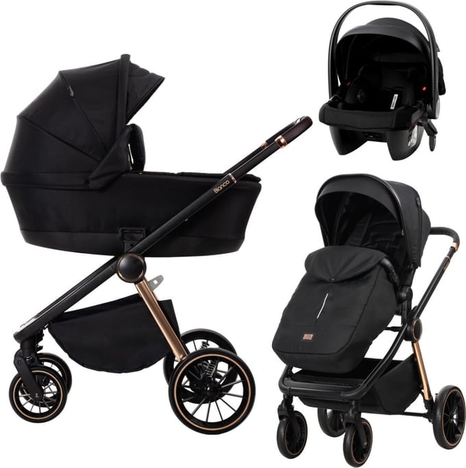 Lorelli Bianca Black 3-in-1 Kinderwagen incl. i-Size Autostoel