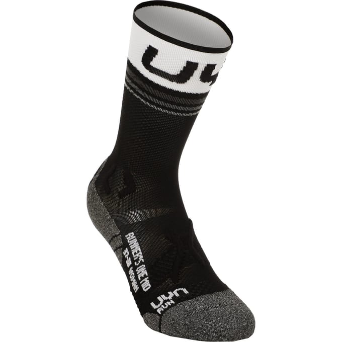UYN Runner'S One Mid Hardloopsokken Dames-Zwart,Wit