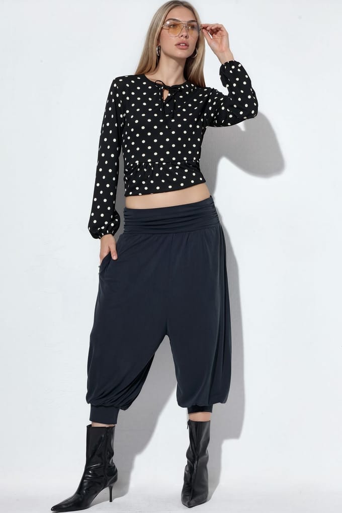 Dames Modal Polyester Capri Salwar Broek