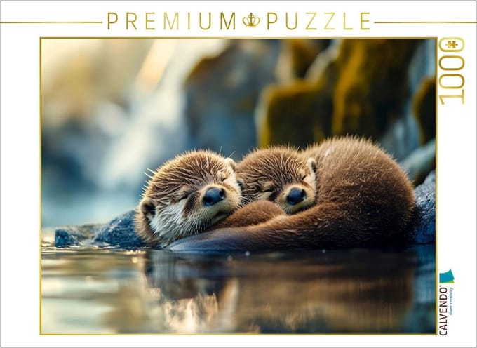 Fotopuzzel Otter - Legpuzzel 1000 stukjes - Ontspanning thuis - Hartverwarmend motief - 64 x 48 cm