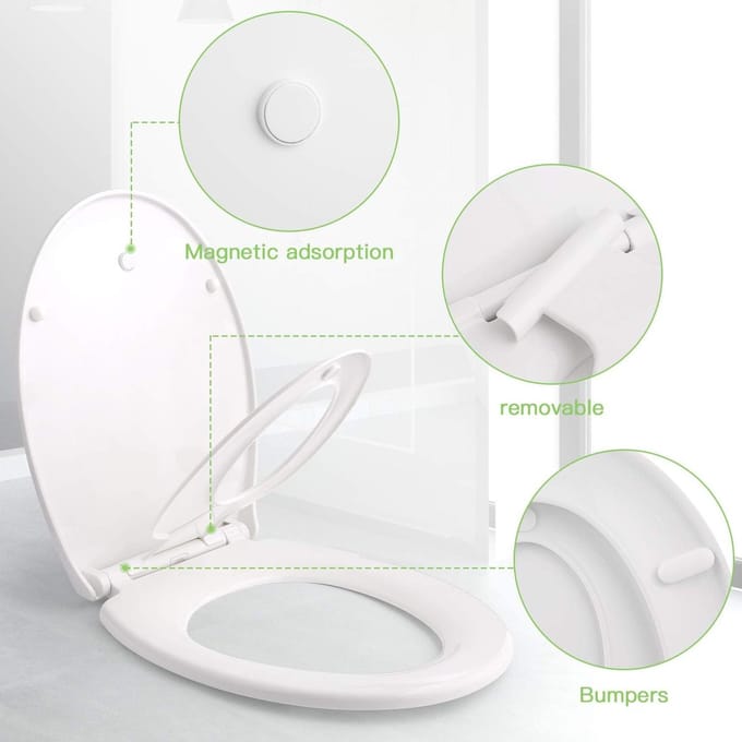 Toiletbril - Badkameraccessoire 44.7L x 37.1W centimetres