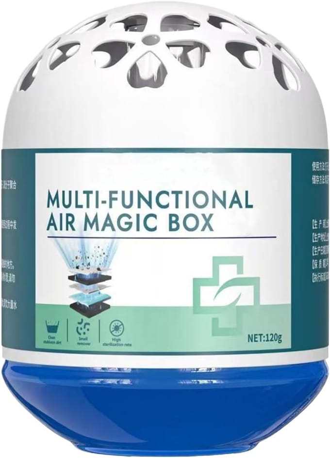 Luchtzuiveraar Box - Stofverwijderaar - Frisse Lucht - Dubbele Zuivering - 120g Capaciteit - Wit