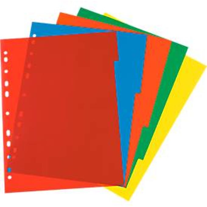 Herlitz Kunststof Tabbladen, Gekleurd, A4-formaat, 5-delig