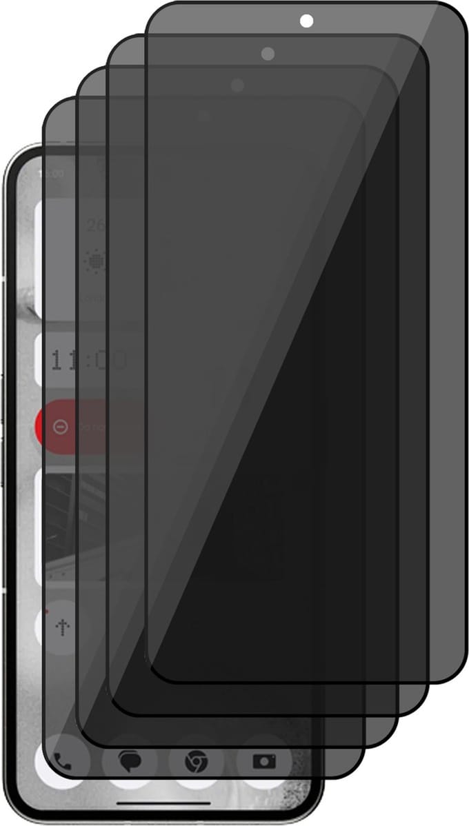 Privacy Screenprotector geschikt voor Nothing Phone 2 - 4x Volledig Dekkend Glas Screen Protector
