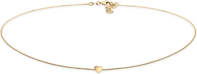 Elli Halsketting Choker Hart Liefde 925 Zilver verguld