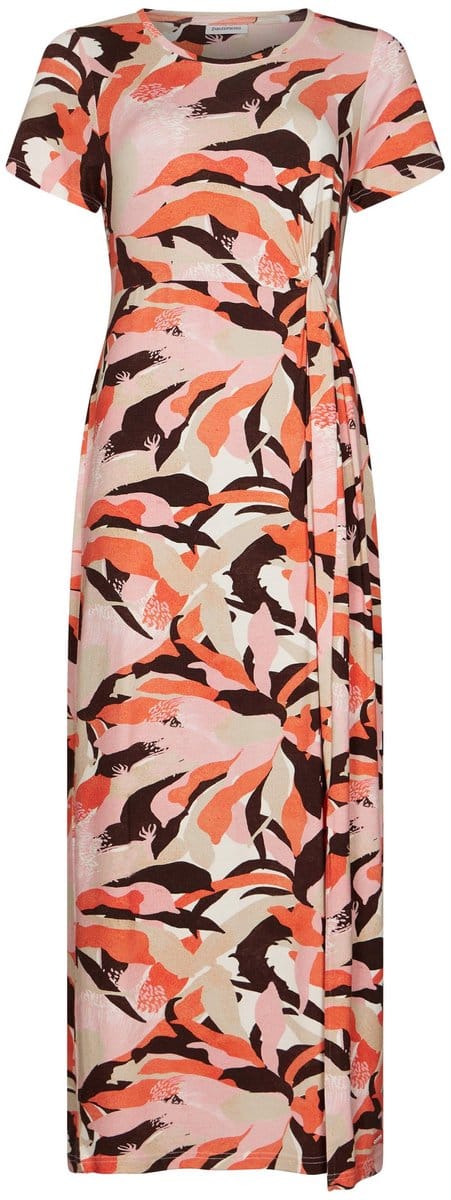 Pastunette - Maxi Jurk - Coastal Coral - Viscose - Beige/Roze/Multi - Maat 42