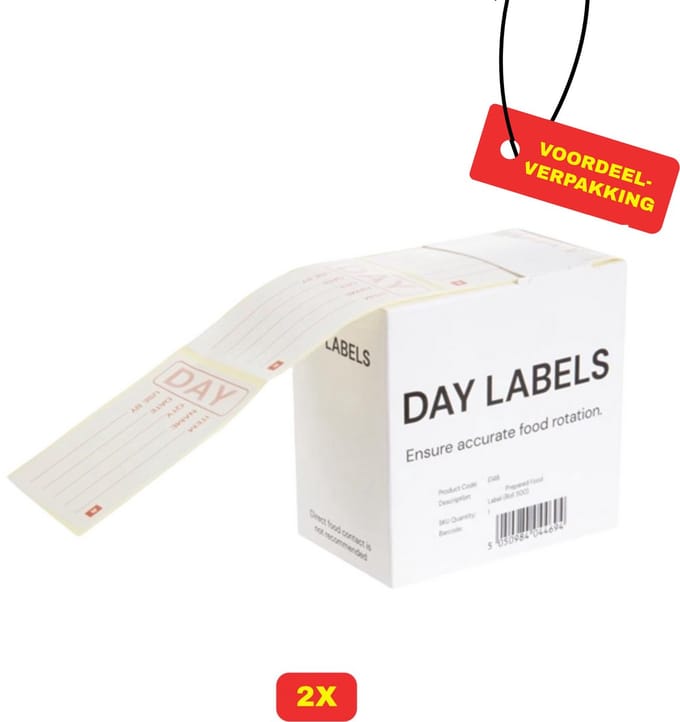 Hygiplas | verwijderbare houdbaarheidsetiketten | 2x 500 stuks | Voordeelverpakking!