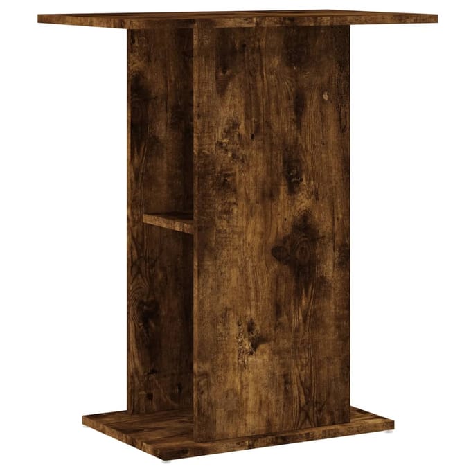 vidaXL - Aquariumstandaard - 60,5x36x72,5 - cm - bewerkt - hout - gerookt - eiken