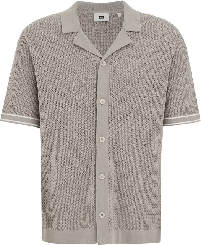 WE Fashion Heren regular fit gebreide polo met structuur