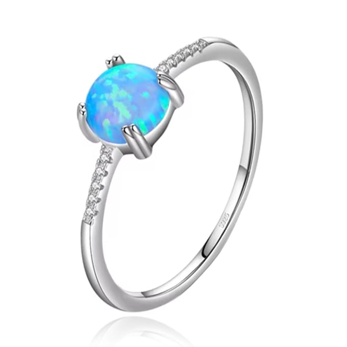 Elenza Sterling Zilveren Opaal Ring-16mm