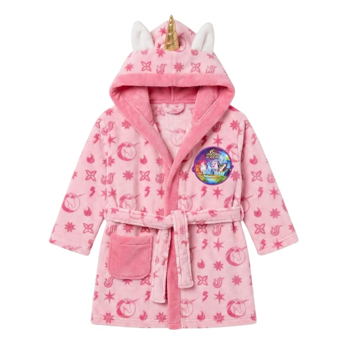 Unicorn Academy Badjas - Maat 122/128 - Polyester - Paars