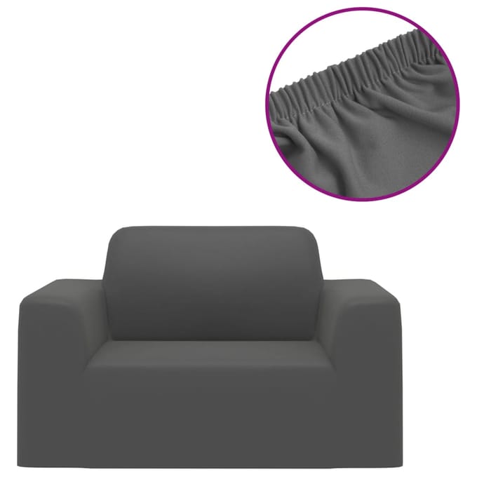 vidaXL - Bankhoes - stretch - polyester - jersey - antraciet