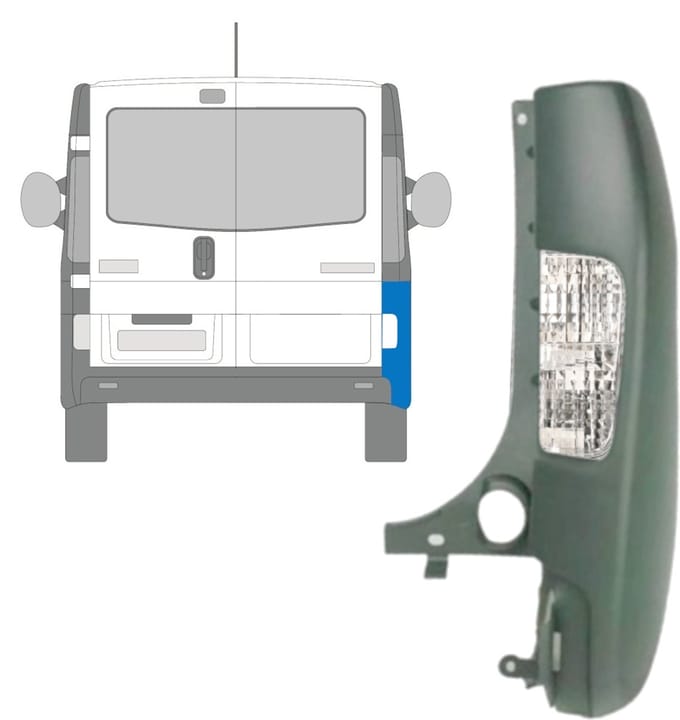 Achterbumper hoek met lamp voor Renault Trafic 2001-2014 / Rechts / Set