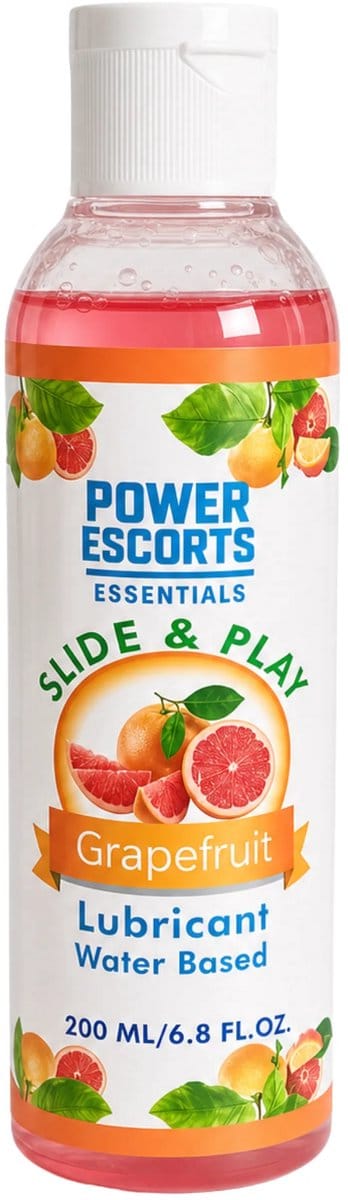 Glijmiddel op Waterbasis 200 ml – Grapefruit Smaak – Power Escorts Slide & Play – Geschikt voor Condooms