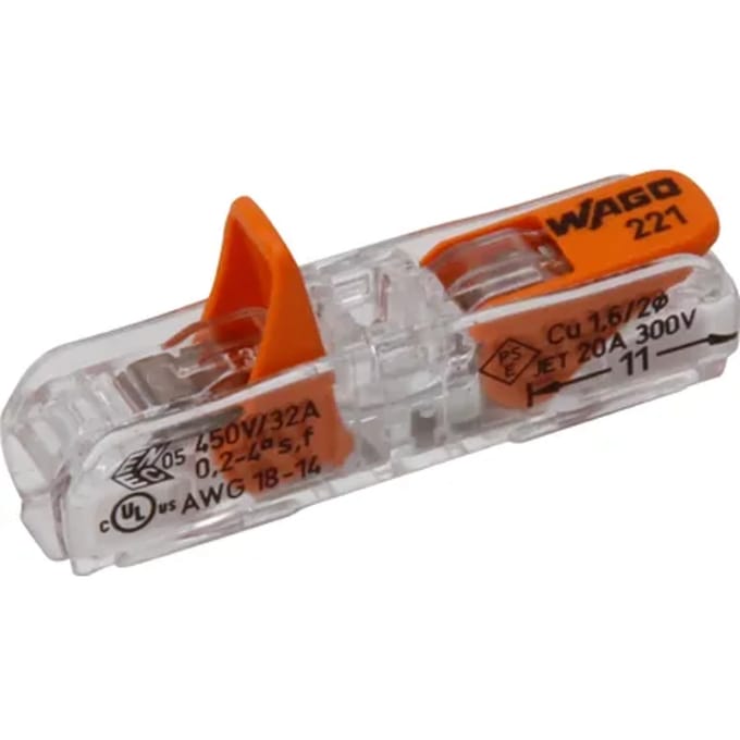 Wago Verbindingsklem Hersluitbaar, Dubbel, 0,2 - 4,0 Mm² Oranje 6 Stuks