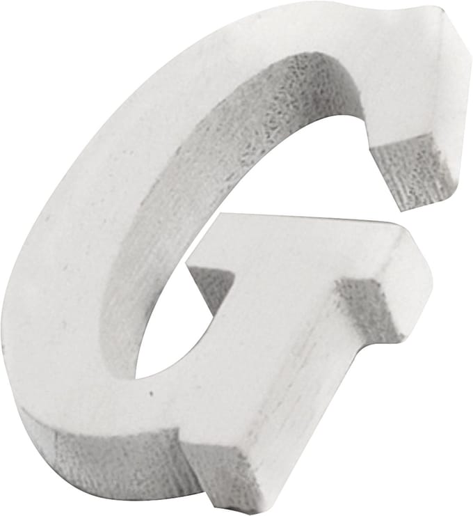 ARTYFETES - Kleine witte houten letter g 5 cm voor bruiloftsdecoratie