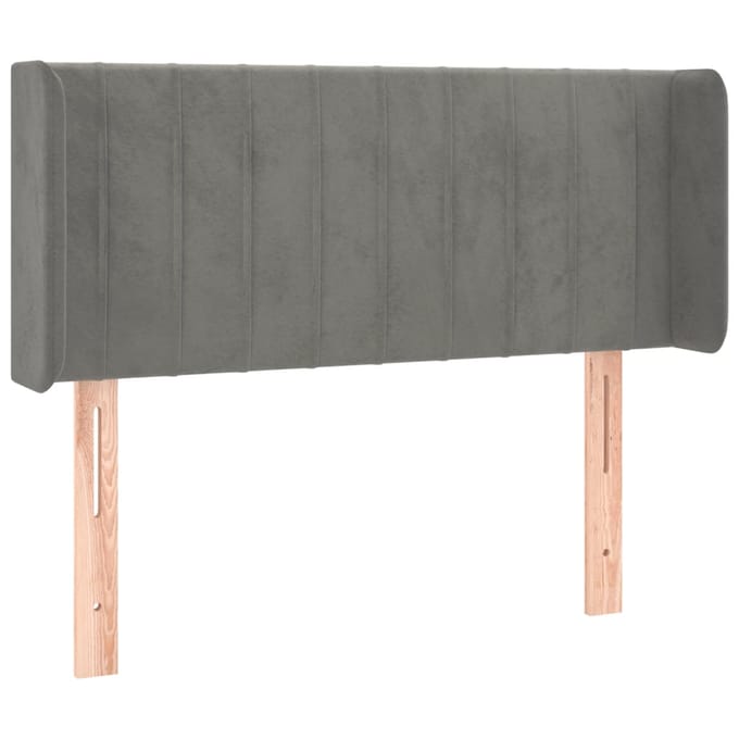 vidaXL - Hoofdbord - LED - 103x16x78/88 - cm - fluweel - lichtgrijs