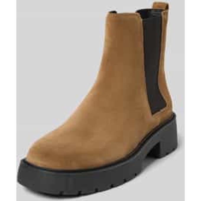 Chelsea boots van leer met treklus, model 'CHUNKY'