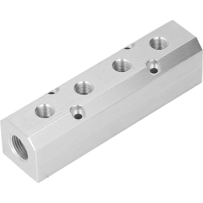 Collecteur d'air Grand débit Aluminium Bloc Pneumatique 40x40mm Entrée G1 2 Sortie G1 4 SY40 02 4F